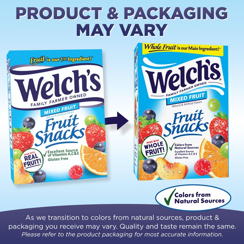Welch's Fruit Snacks, Mixed Fruit Snack Box, Stocking Stuffers, Gluten