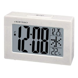 ADESSO CK-01 Digital Alarm Clock, Large Screen Wake, Backlight, Snooze Function, White