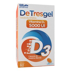 De-tresgel Colecalciferol Vitamina D3 C/60 Caps Gelpharma Sabor Sin Sabor