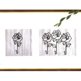 murata-san Outdoor Decor Hanger Iron Hooks Rose Triple 6612