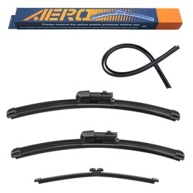 AERO Wipers Replacement for Honda Civic 2024-2022, 24"+19" Front + 14" Rear, Premium All-Season Windshield Wiper Blades with Extra Squeegee Refills + 1-Year Warranty (Set of 3)