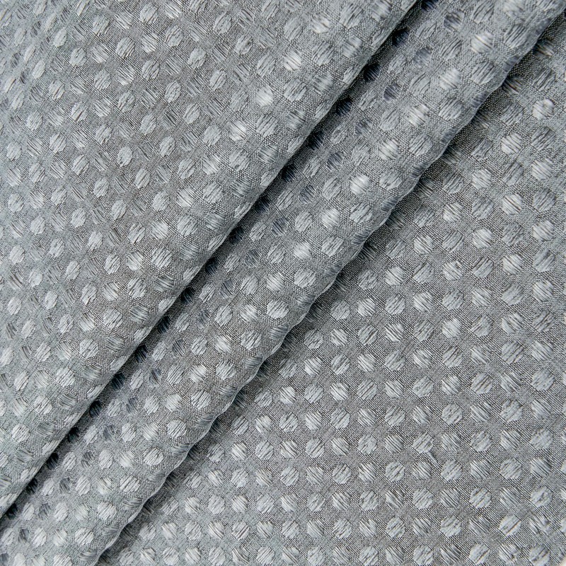 Home Queen Water Resistant Bathroom Window Curtains, Waffle Textured Half