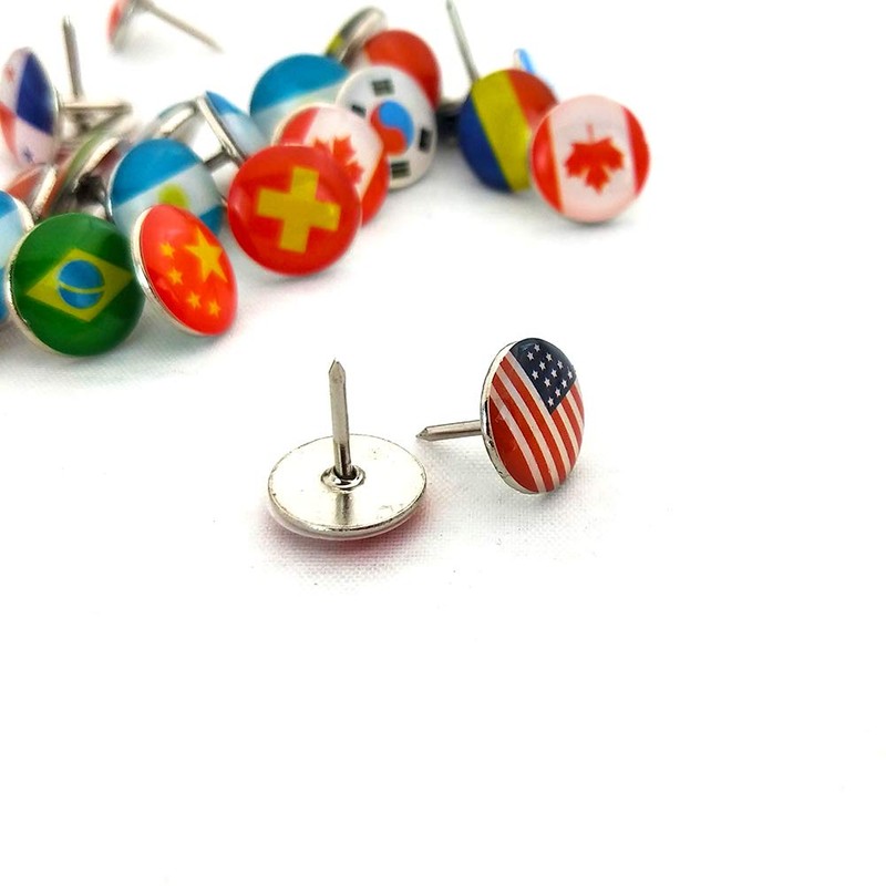 200Pcs Push Pins Creative Fashion Flag Thumb Tacks for Bulletin