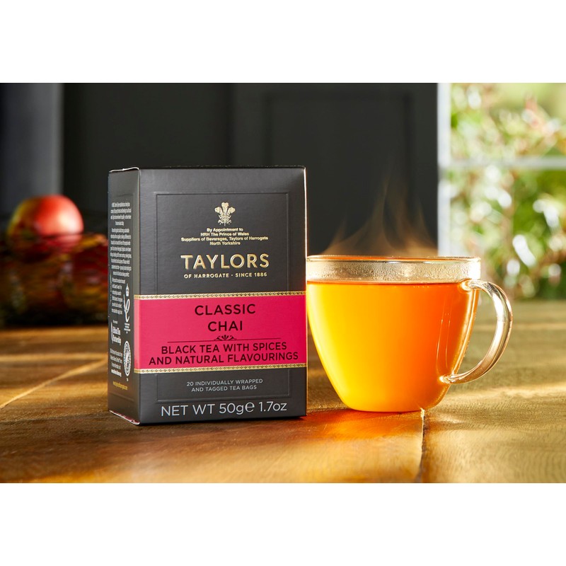 Taylors of Harrogate Classic Chai, Black Tea, Individually Wrapped Bags,