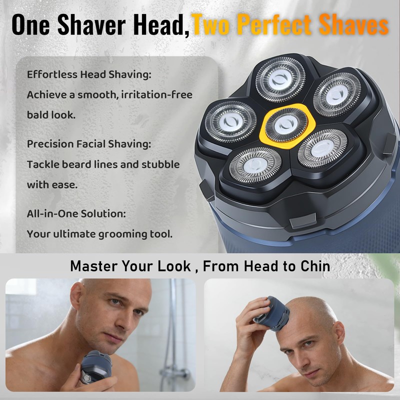 Magnetic 6D Shaver Replacement Heads, 2-Pack