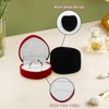 AdiStylinno 2 PCS Small Ring Boxes, Heart-shaped Velvet Engagement Wedding