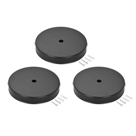 uxcell Retro Light Canopy Kit Wall Sconce Lamp Plate Fixture 120mm 4.7Inch Black 3Pcs