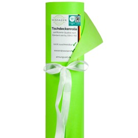 Sensalux Tablecloth Roll, Oeko-Tex® 100, Washable, 10 m Long (Choice of Colours and Sizes), Apple Green, 1 m x 10 m, Table Cloth, Sold by the Metre, Table Linen, Fabric-like Fleece, for Party,