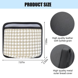 FALVFUN Car Trash Can, Mini Foldable Vehicle Garbage Organizer with 15PCS Bin Bag, Check Pattern Auto Interior Hanging Bin Container Accessoies, Universal for SUV Sedan Truck (Beige/White)