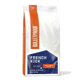 French Kick Whole Bean Coffee, Dark Roast, 12 Oz, Bulletproof Keto Friendly 100% Arabica Coffee, Certified Clean Coffee, Rainforest Alliance, Sourced from Guatemala, Colombia & El Salvador