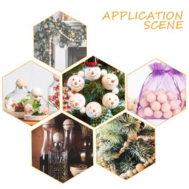 PandaHall Pack of 12 Lagre Wooden Balls, 35 mm, 40 mm, 50 mm, Natural Round Wooden Beads, Christmas Decorative Wooden Balls for Crafts, DIY Projects, Home Decor