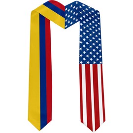 2025 Colombia Flag and USA Flag Graduation Stole Graduation Sash Class of 2025 Graduation Scarf for International Student (Baccalaureate Gown and Hat Not Included)