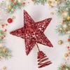 GXFCING Christmas Tree Topper Star Red Glitter Metallic Christmas Tree
