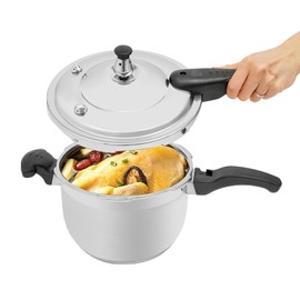 Pressure Cooker, Stainless Steel Autoclave, Thickened Pressurized Cooker Fit for G-as Stoves, Induction Cookers, Electric Ceramic Stoves, for Making Thin Rice, Soup, Stewing Meat (5L/5.28Qt)