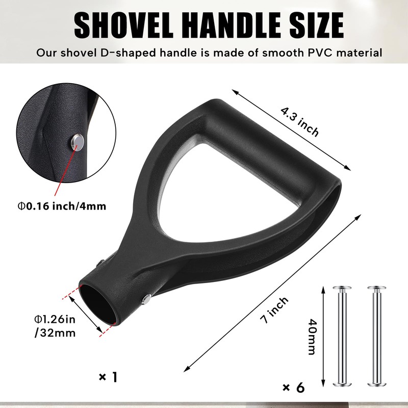 Yaocom Plastic Spade Handle Shovel D Grip Handle Binding with