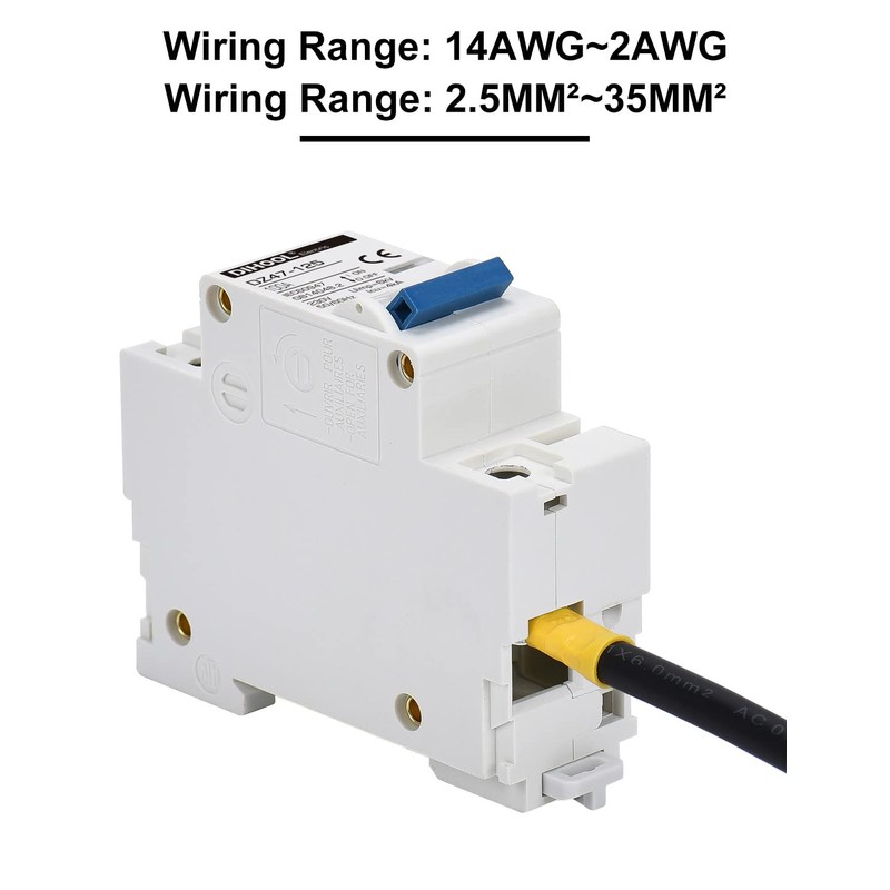 DIHOOL Miniature Circuit Breaker MCB, 1 Pole, 100Amp,230VAC,Type C