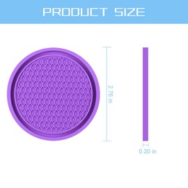8sanlione 2 Pack Car Cup Holder Coaster, 2.75 Inch Diameter Non-Slip Universal Insert Coaster, Durable, Suitable for Most Car Interior, Car Accessory for Women and Men(Dark Purple)