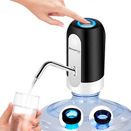 EASYSPEED Water Dispenser with Light, Electric and Portable for 5,8,10,12,13 and 20 Litre Bottles (Black)