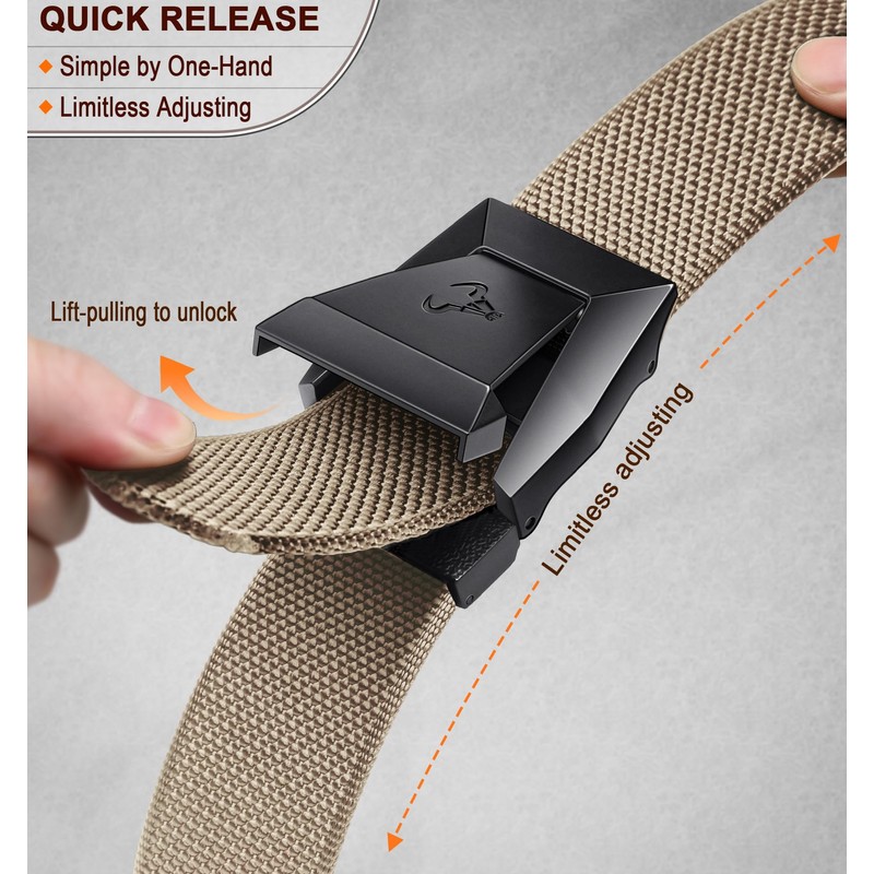 Tactical Belt for Men,BULLIANT Men Stretch Nylon Web Gift Belt
