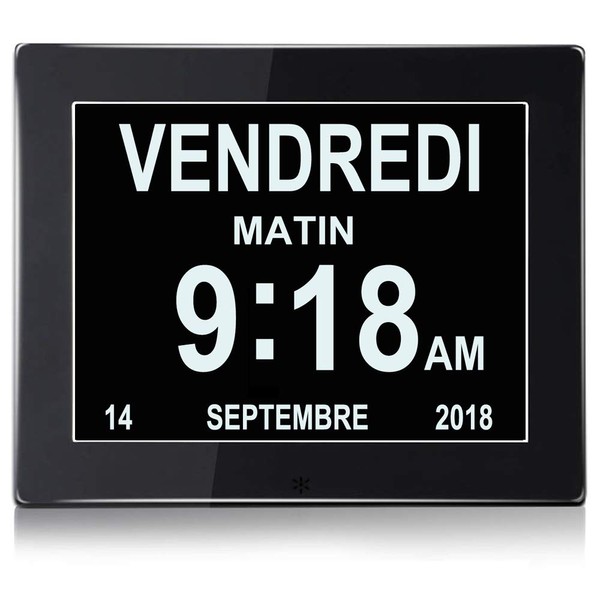 SENXINGYAN 8 Inch Digital Clock, Alarm Clock, Calendar for Seniors