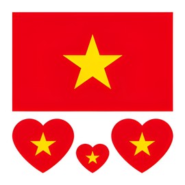 Vietnamese Flag Tattoos,10 Sheets Vietnam Flag Temporary Tattoos Stickers,40 Pcs Waterproof Sweat Sports National Flag Tattoos For Men Kids Women (Vietnam)