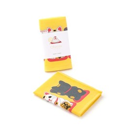 Towel Museum 23-5132090 Tenugui Towel, Made in Japan, 100% Cotton, Approx. 13.4 x 35.4 inches (34 x 90 cm), Ofurobi Maneki Neko, Yellow