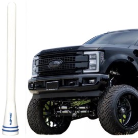 VMS 4.75 INCH SHORT WHITE ANTENNA FOR FORD F150 F250 F350 ALL YEARS ALL MODELS