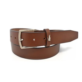 Lacoste LB82580 Men's Casual Belt, Cowhide Leather, dark brown