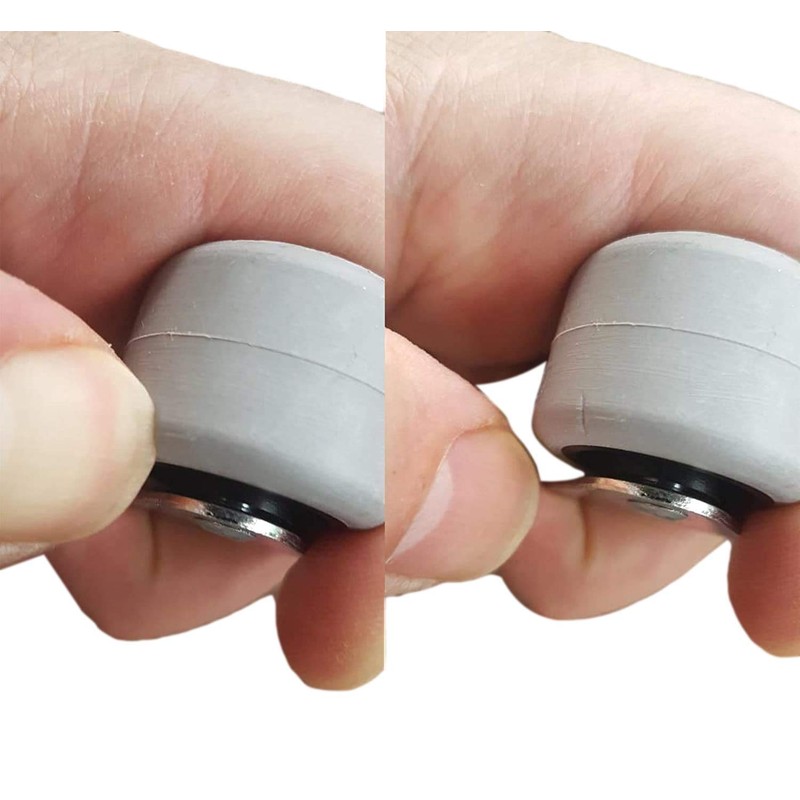 (Pack of 8) 30 mm Rubber Wheel Plastic Twin Castors