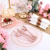 Supernal 100 Pack Rose Gold Plastic Silverware, Wrapped Silverware Set