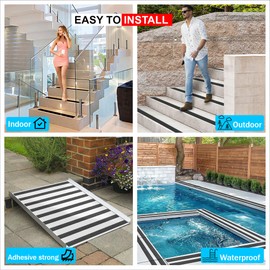 Chesk Grip Tape for Stairs – 4in x 30ft Black Anti-Slip Stair Strips – Adhesive Stair Treads Non-Slip Indoor and Outdoor – Heavy-Duty Grip Tape for Skateboard, Shower, Floor, Steps