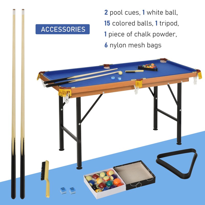Soozier 55" Portable Folding Billiards Table Game Pool Table for
