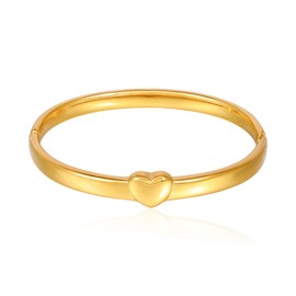 JJDreams Love Heart Titanium Bracelet Bangle Friendship Bracelet for Men Ladies,Gold