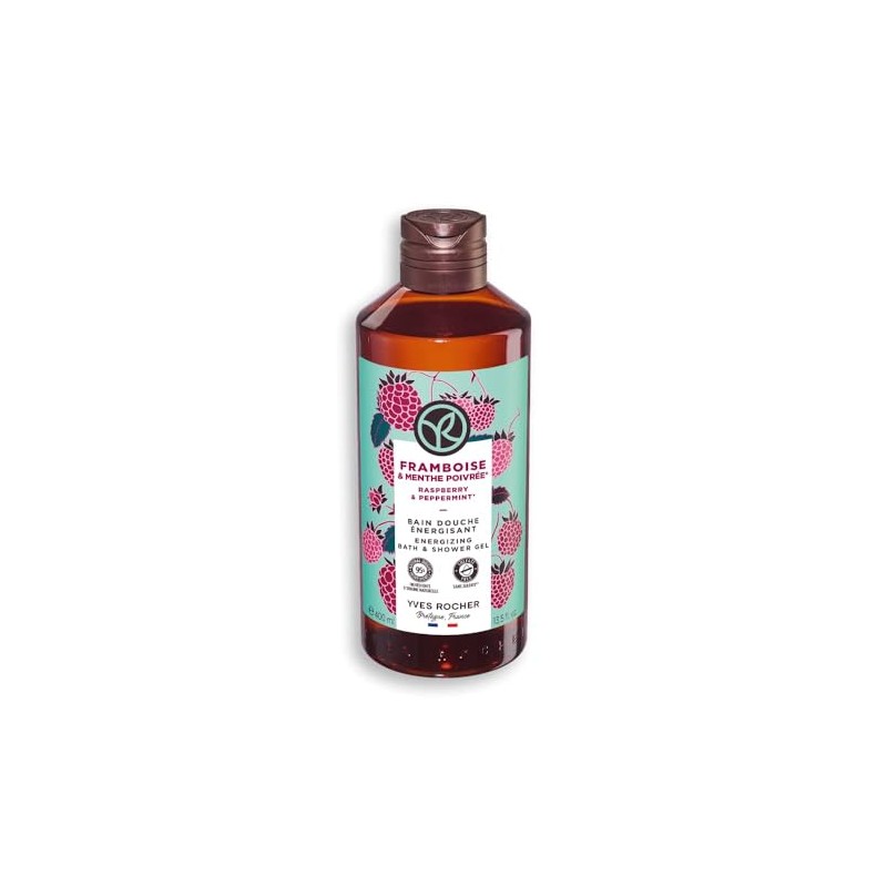 Yves Rocher Gel de Ducha, Frambuesa y Hierbabuena, 390 ml