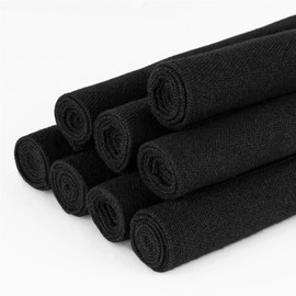 8 PCS Linen Embroidery Fabric, Pre-Cut Solid Color 20 × 20 Inch Square Needlework Fabric, Sewing Quilting Cloth for DIY Garment Crafts, Embroidery Project, Black