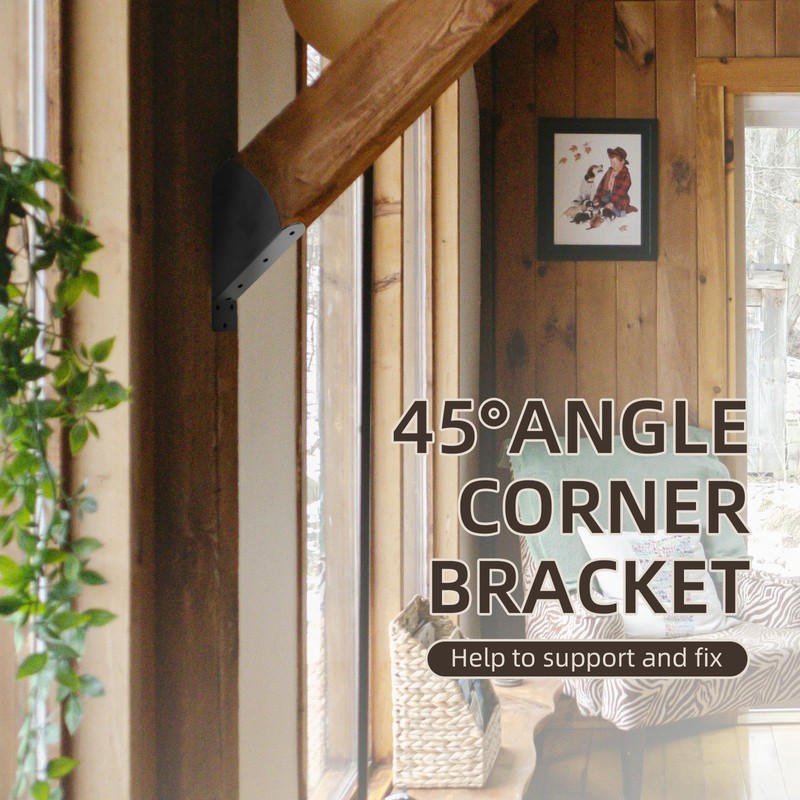 Rasugarlary 45-Degree Angle Bracket for 2x4 (Actual 1.5''x3.5''), Pergola Angle