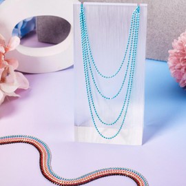 Spritewelry 12 Meters Brass Faceted Ball Chains 1.5mm Colorful Ball Chain with Ball Chain Connectors for DIY Women Necklace Jewelry Making Craft Supplies