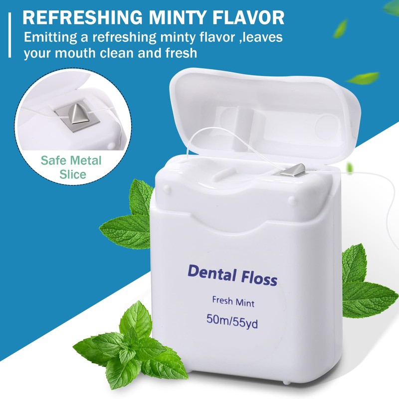 Honeydak 150 Pack Dental Floss Bulk Mint Flavored Floss 50m