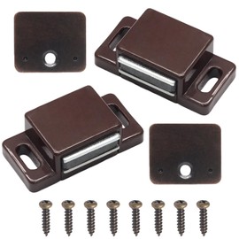 SOVNSG 2 PCS Magnetic Door Catch,Single Magnetic Catch Brown Shutter Hardware,15lb High Magnetic Shutter Hardware,Plantation Shutter Magnets for Cupboard/Kitchen/Bathroom/Closet Cabinet Doors