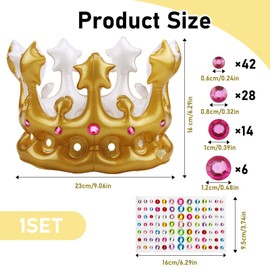 HotoPink Inflatable Crown, Gold Birthday King Crowns, Party Hats for Adult Decoration, Birthdays, Parties Novelty Accessory