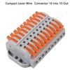 6PCS Compact Lever Wire Connectors 10 Into 10 Out Splicing