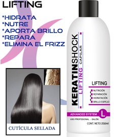 Tratamiento de Keratina Brasileña para realinear o relajar el Cabello, Cepillo Alisador de Proteínas keratinshock - Keratina Brasileña para alaciado (Kit 250ml)