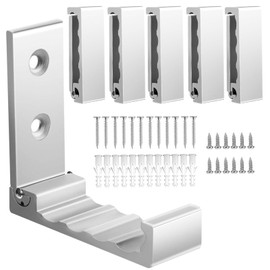 Wall Hanging Hooks, Set of 6, Wall Hooks, Foldable, Hooks, Coat/Hanger Hooks, Towel Hanger, Hat, Clothes Hanger, Umbrella, Entryway, Bathroom with Screws/Plastic Extension Tubes, Silver