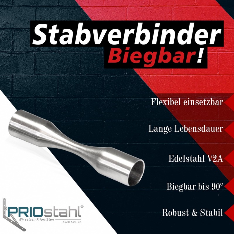 PRIOstahl Rod Connector Flexible Connector Filling Rod Bendable Truss Holder