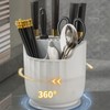 Rotating Utensil Holder Multiple Compartments Plastic Kitchen Counter Knife Chopstick