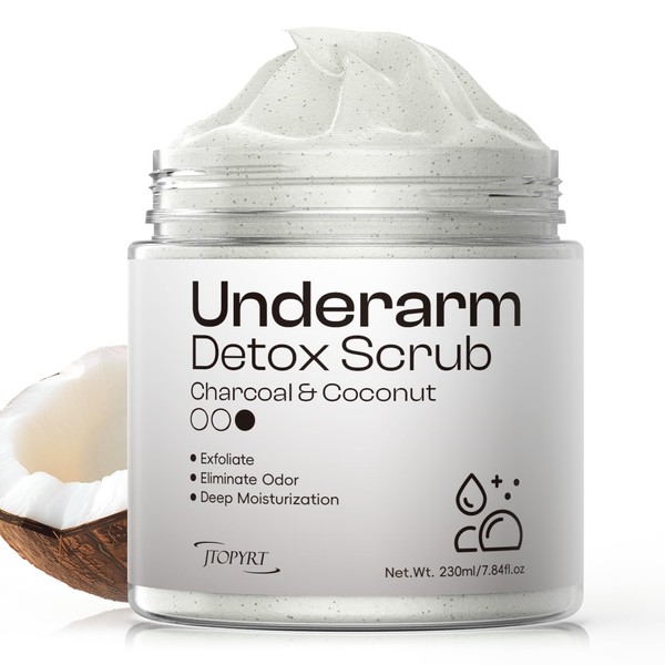 Coconut Charcoal Underarm Detox Scrub: Armpit Detox Exfoliating Nourishing for