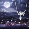 Kerraom Cat Necklace Silver Chain with Moonstone & Paw Print,