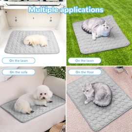 Longgaogao Dog Cooling Mat, 2025 New Cooling Mat for Dogs,Durable Pet Cool Mat Non Toxic Gel Self Dog Cool Pad, Cool Mat for Dogs Cats in Hot Summer (Grey)