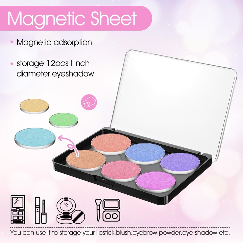 5 Pack Empty Magnetic Makeup Palette and 20 Pieces Metal