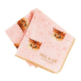 Paul & Joe ACCESSOIRES 000286-0002-01 Paul & Joe Gauze Handkerchief, Nunette and Flowers (Pink) [100% Cotton] Women's Handkerchief, 16.5 inches (42 cm), Pink